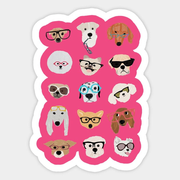 Dogs in Glasses Sticker by Hanna Melin